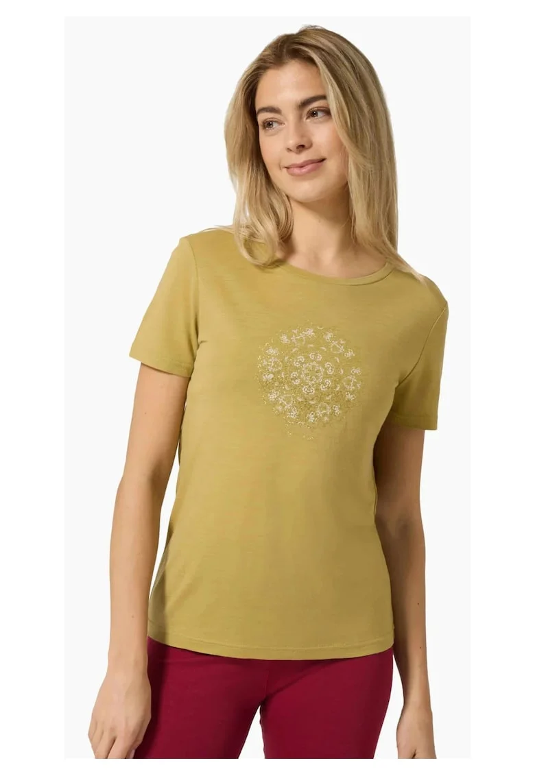Tricou pentru dama cu merino SN-SUPERNATURAL, W ORNAMENT TEE, bej, Sahara