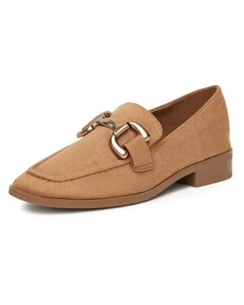 Mocasini dama,  material textil, maro,