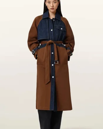 AllSaints trenci de damă cu bumbac DAYLY TRENCH