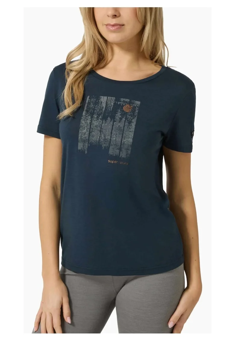 Tricou pentru dama cu merino SN-SUPERNATURAL - W WONDER WALD TEE, Albastru