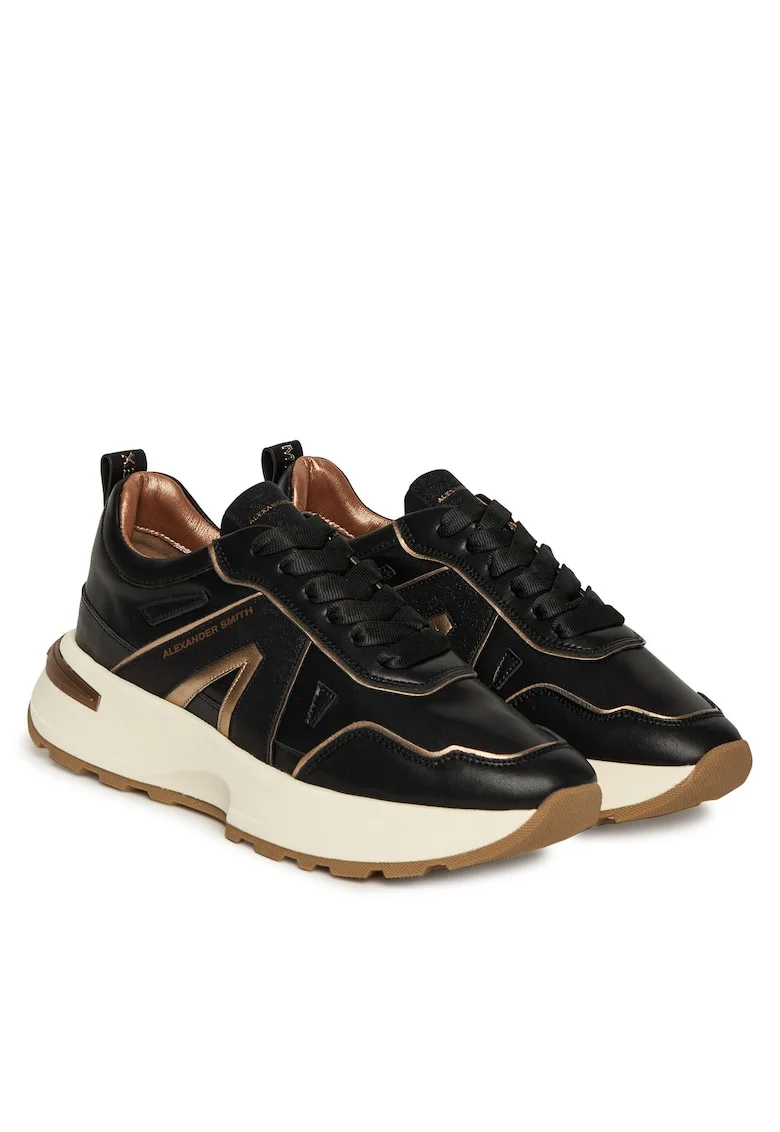 Tenisi dama,  piele naturala, negru,