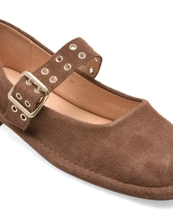 Balerini GRYXX maro, HZY35, din piele intoarsa