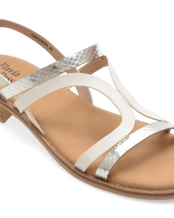 Sandale FLAVIA PASSINI albe, 9501, din piele ecologica