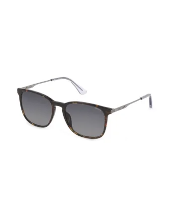 Ochelari de Soare Barbati  SPLD47-550752, Lentile Degradate Gri Ø55mm, Cadru Maro Acetat, UV400, Husa Inclusa
