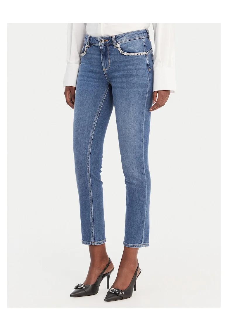 Blugi dama  slim fit, albastru, bumbac/elastan