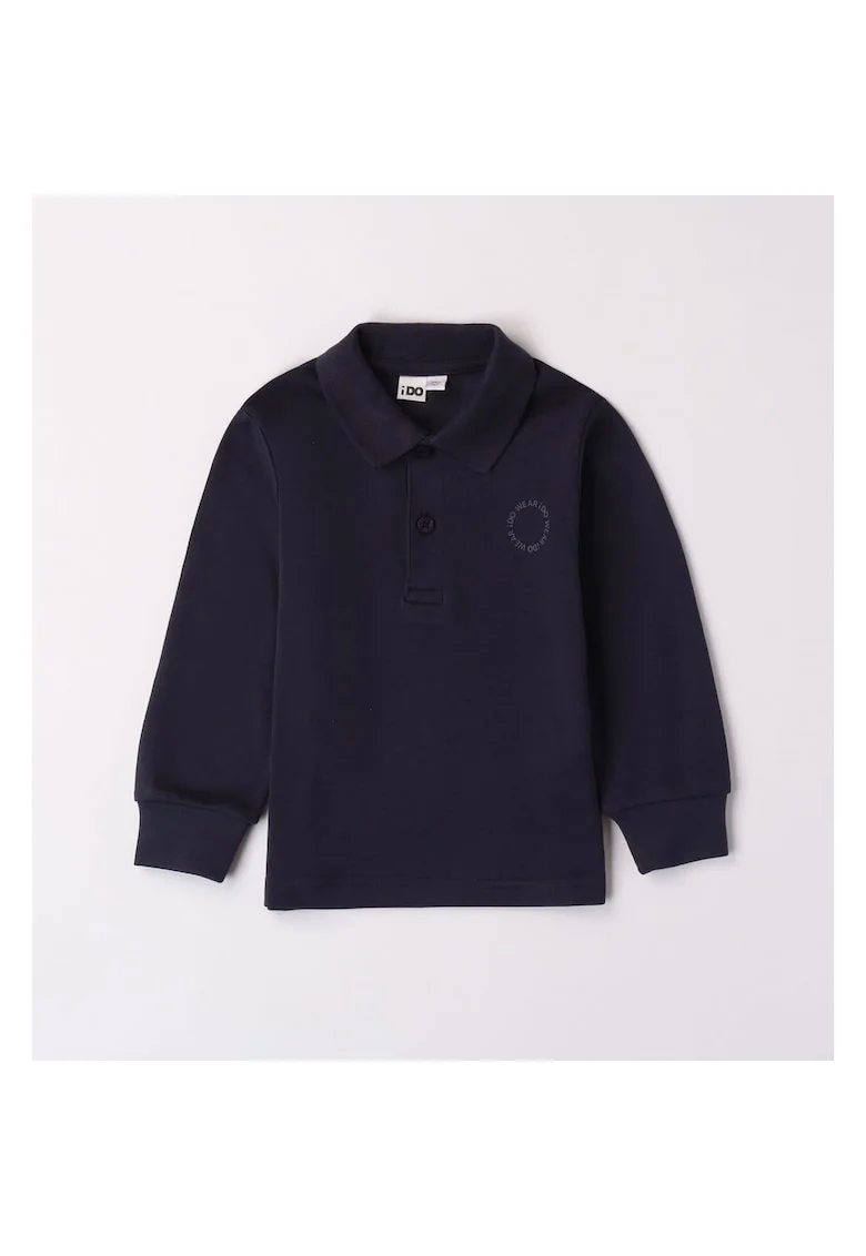 Bluza maneca lunga Polo pentru baiat, iDo, 4.X356, Albastru inchis