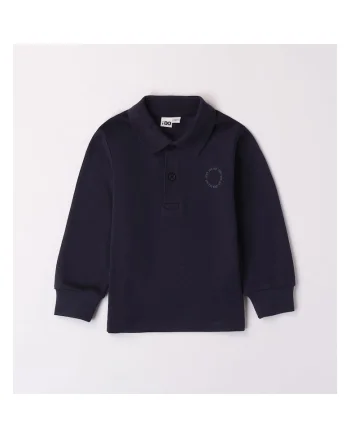 Bluza maneca lunga Polo pentru baiat, iDo, 4.X356, Albastru inchis