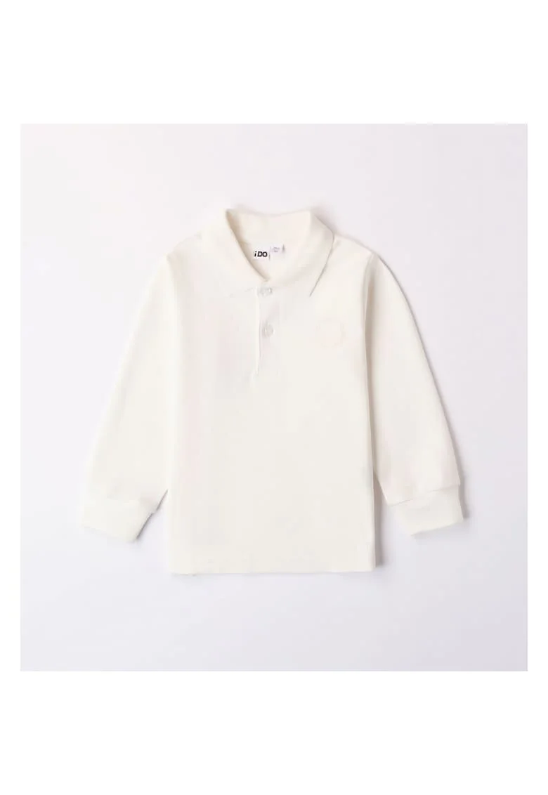 Bluza maneca lunga Polo pentru baiat, iDo, 4.X356, Alb Nature