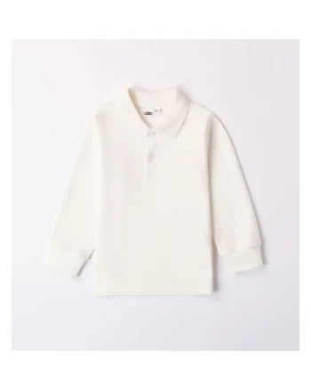 Bluza maneca lunga Polo pentru baiat, iDo, 4.X356, Alb Nature