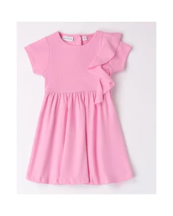 Rochie evazata cu fronseuri, Roz