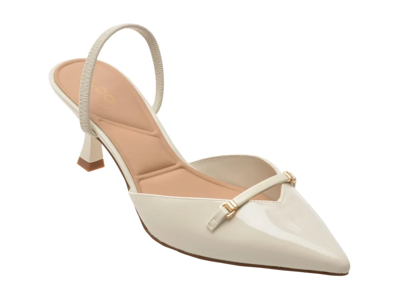Pantofi eleganti ALDO albi, NAILAH 121, din piele ecologica