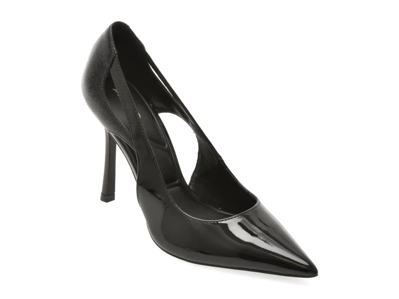 Pantofi eleganti ALDO negri, DELUNA 001, din piele ecologica lacuita