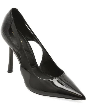 Pantofi eleganti ALDO negri, DELUNA 001, din piele ecologica lacuita