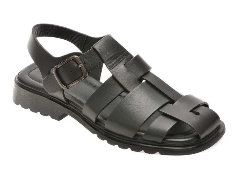 Sandale EPICA negre, 1766138, din piele naturala