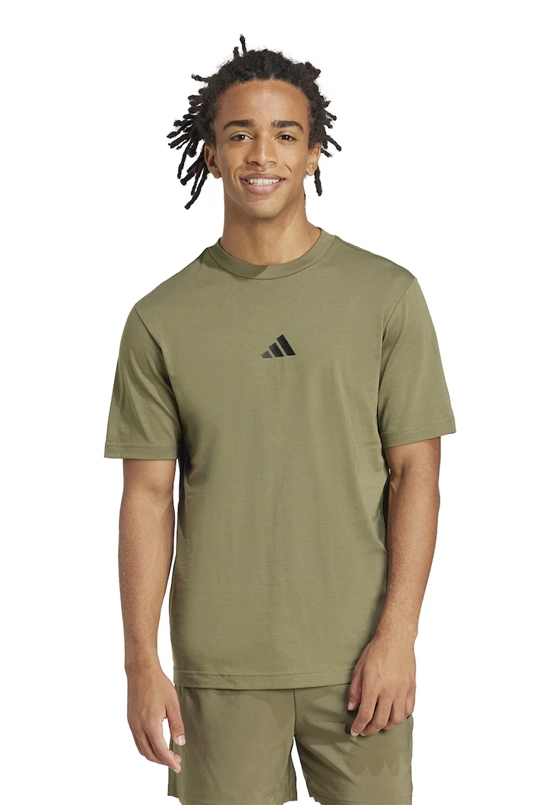 Tricou din bumbac cu logo brodat, Kaki