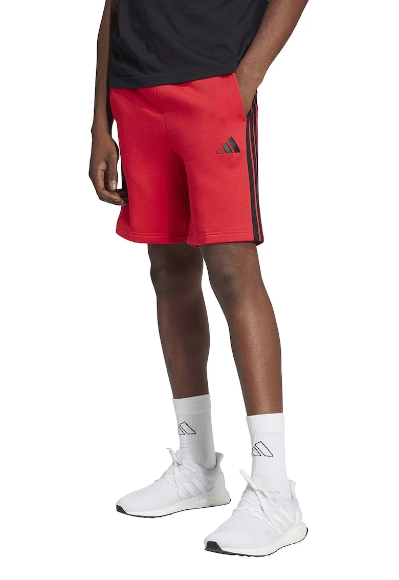 Pantaloni scurti din amestec de bumbac, Negru/Rosu vermillion