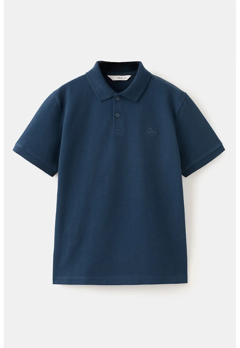 Tricou polo din bumbac pique, Bleumarin
