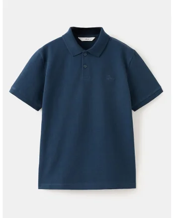 Tricou polo din bumbac pique, Bleumarin