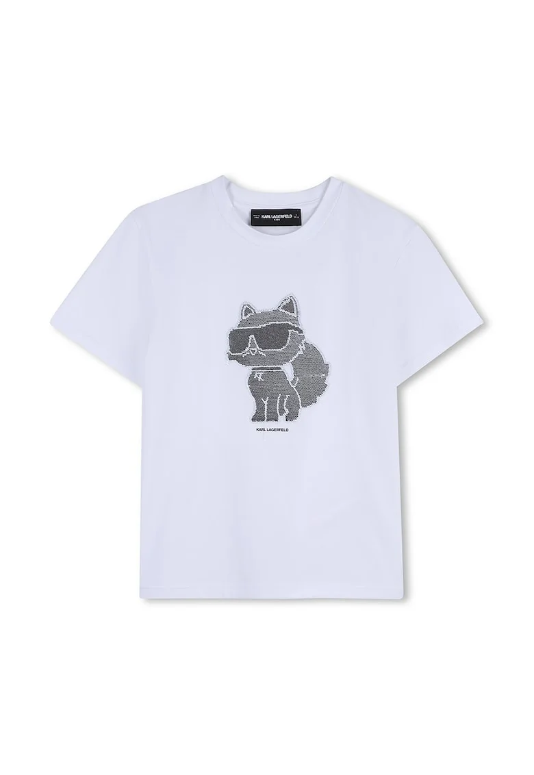 Tricou din amestec de bumbac cu model dublu, Negru/Albastru indigo