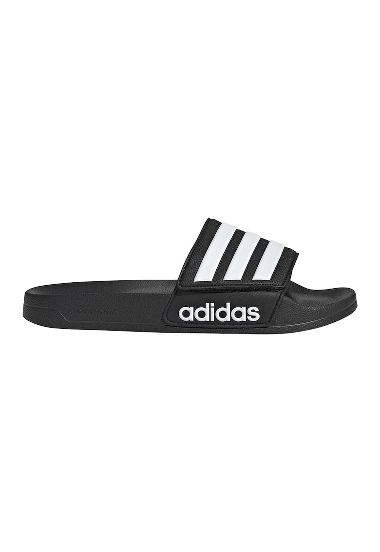 Papuci cu logo Adilette, Negru/Alb optic