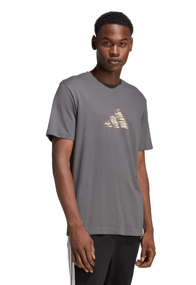 Tricou cu imprimeu logo Camo, Gri inchis