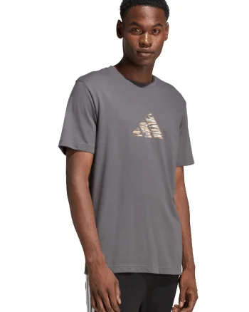 Tricou cu imprimeu logo Camo, Gri inchis