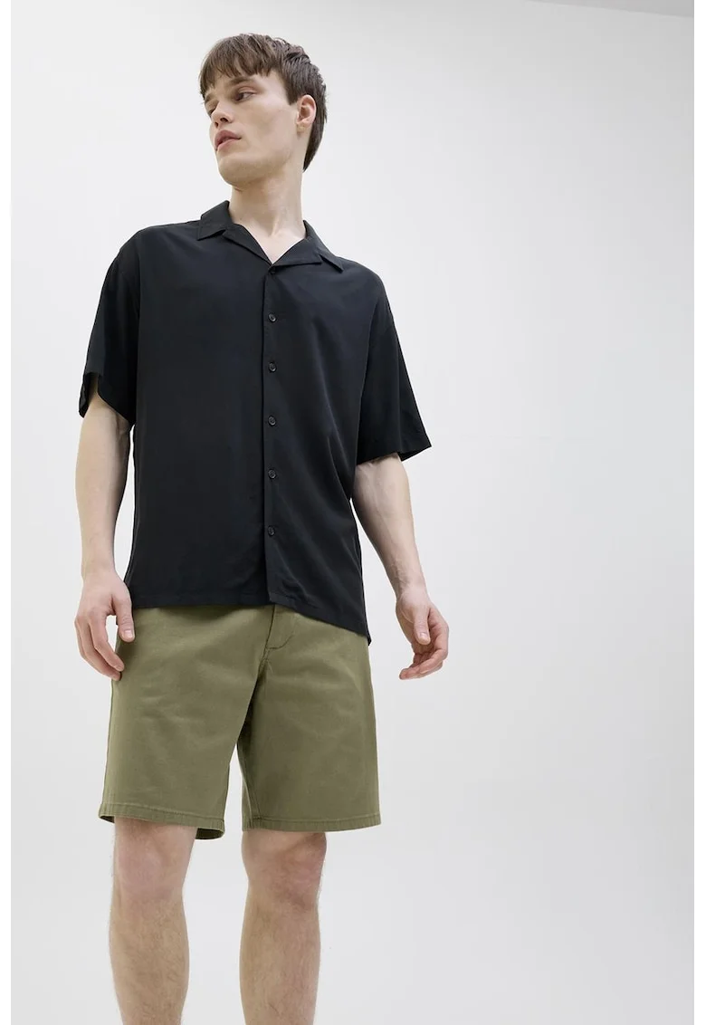 Pantaloni scurti cu talie medie, Verde,