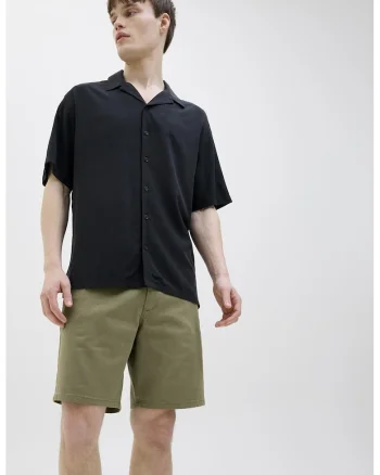 Pantaloni scurti cu talie medie, Verde,