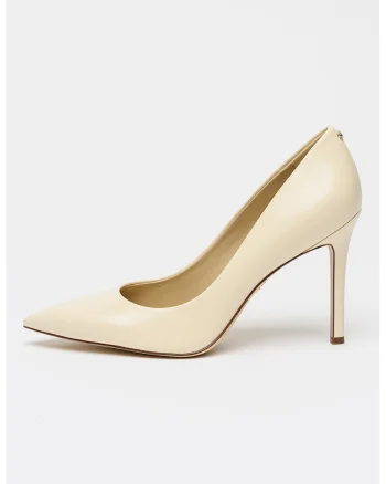 Pantofi de piele cu varf ascutit Hazel, Alb fildes