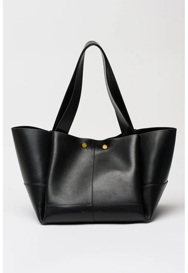 Geanta shopper de piele Rosalie, Negru