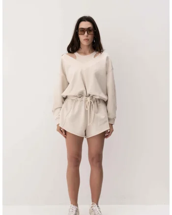 Hanorac dama VALLURE bej, stil casual, croiala moderna