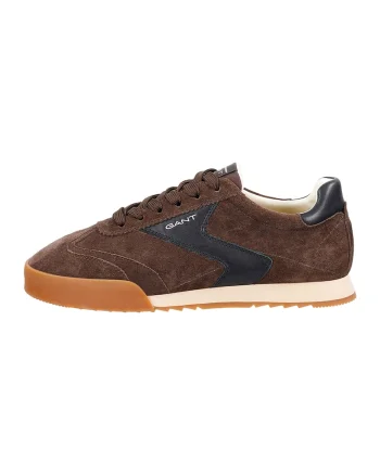 Pantofi sport din piele intoarsa Baylle, Alb/Maro inchis/Negru
