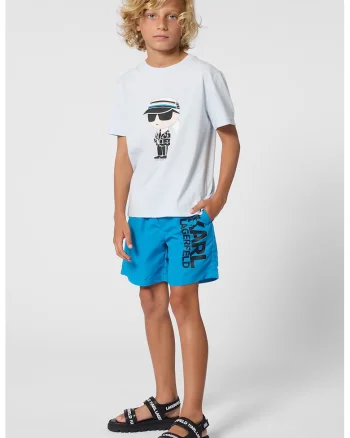 Tricou cu imprimeu logo, Albastru pastel/Negru