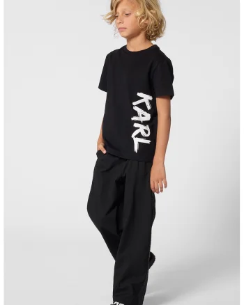 Tricou cu imprimeu logo, Negru/Alb optic