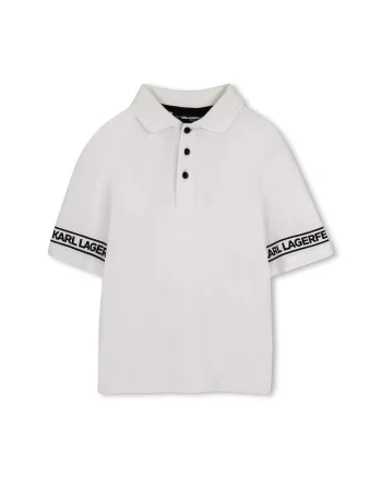 Tricou polo din bumbac, Negru stins/Alb optic
