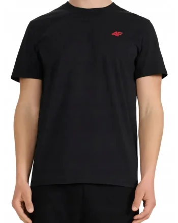 Tricou din bumbac cu decolteu la baza gatuluidwqfwq, Negru