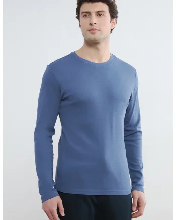 Bluza slim fit de bumbac, Albastru inchis