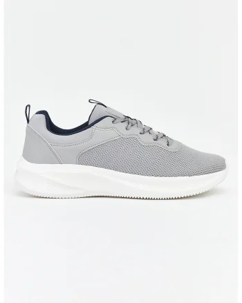 Pantofi sport low-cut din textil, Gri deschis