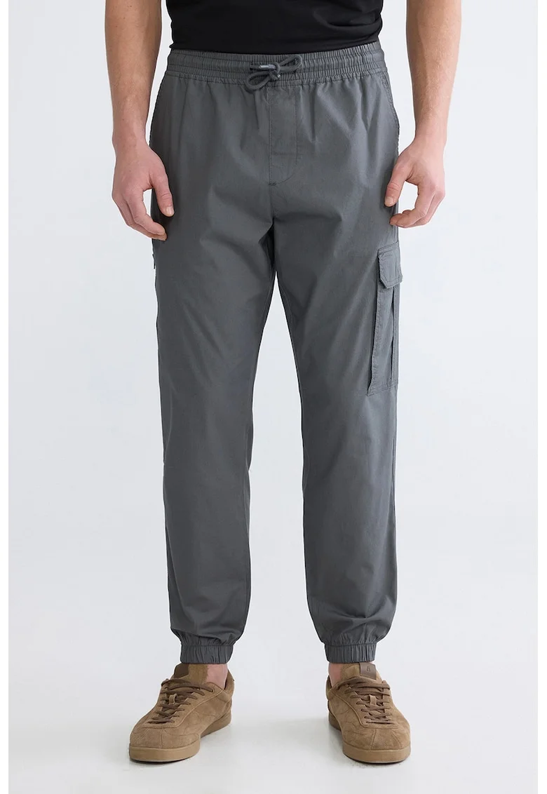 Pantaloni conici cu talie ajustabila, Gri inchis