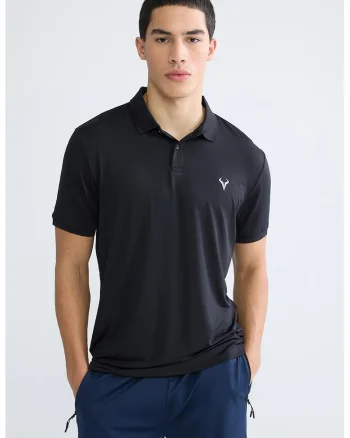 Tricou polo slim fit, Alb/Gri inchis