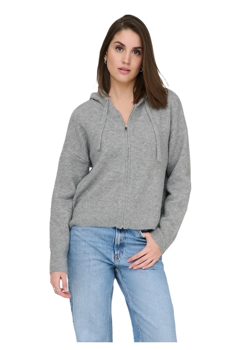 Cardigan cu gluga si fermoar Bella