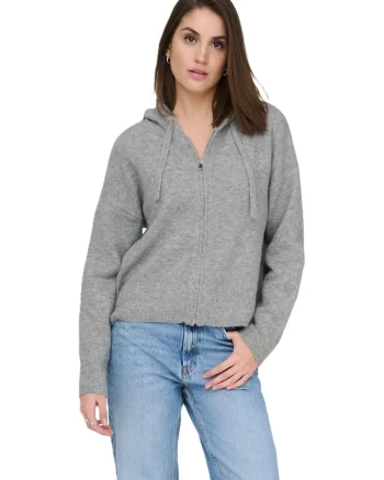 Cardigan cu gluga si fermoar Bella