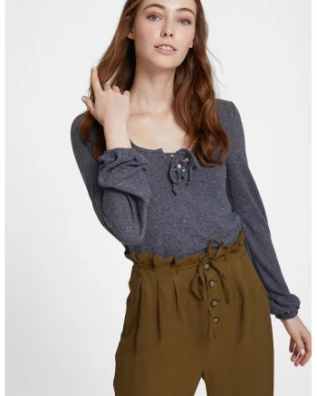 Bluza din amestec de in, Gri inchis