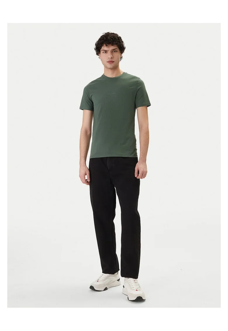 Tricou barbati,  slim fit, verde, bumbacdwqfwqd, Verde