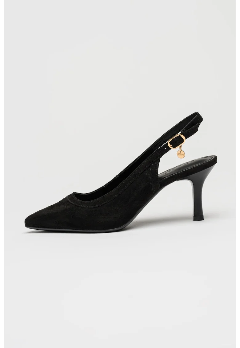 Pantofi slingback cu varf ascutit, Negru
