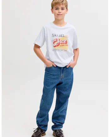 Tricou din bumbac cu imprimeu text frontal, Alb