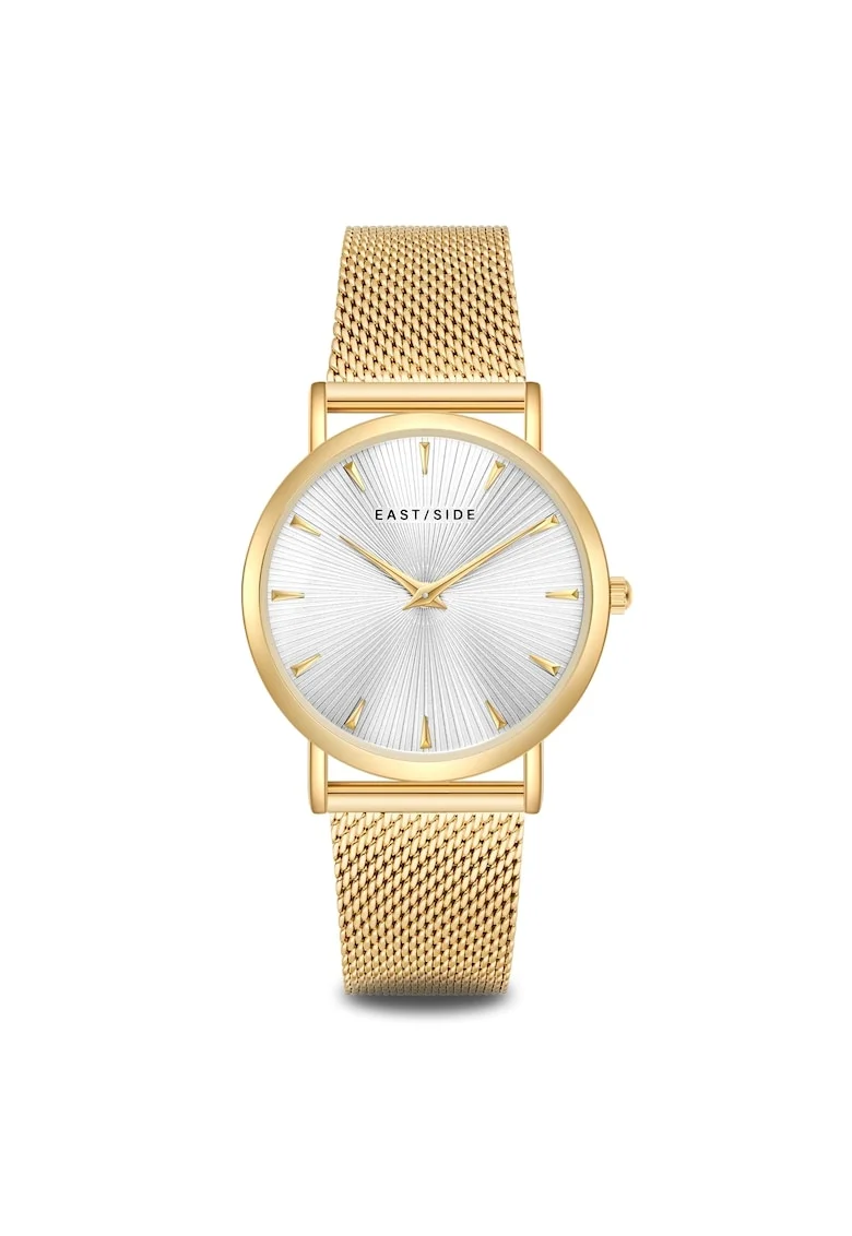 Ceas quartz cu logo pe cadran, Auriu