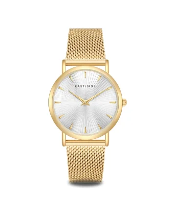 Ceas quartz cu logo pe cadran, Auriu