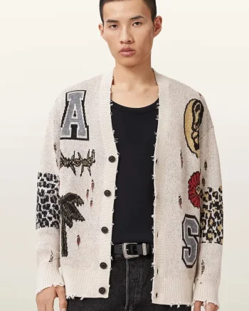AllSaints cardigan pentru bărbați, cu amestec de lână FOXX