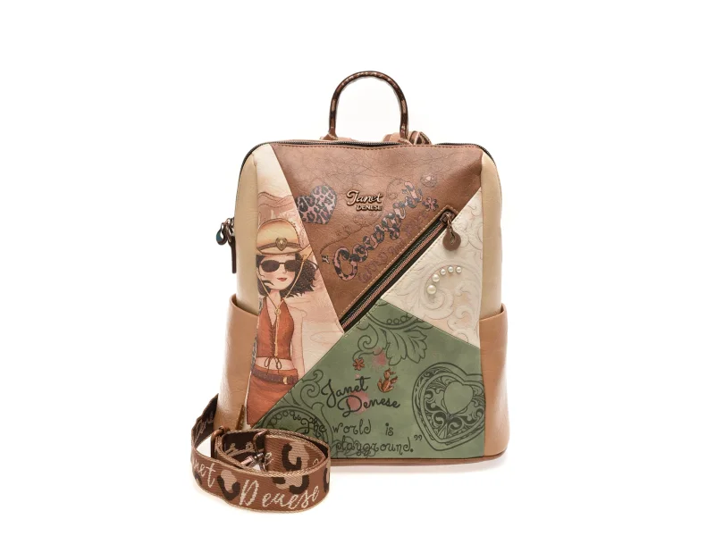 Rucsac JANET DENESE multicolor, 156, din piele ecologica